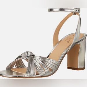 Jewel Badgley Mischka Metallic Silver Heels